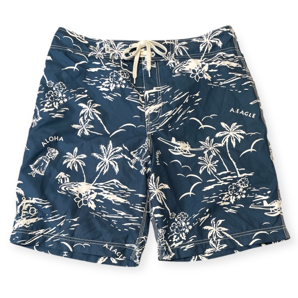 Men's American Eagle Boardshorts Mesh Lined Size 34 10" Inseam Tropical